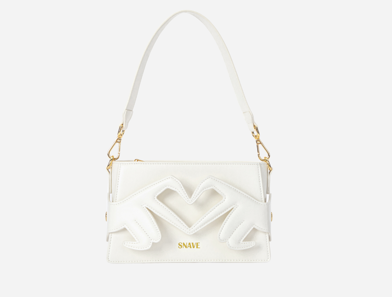 Sac blanc avant-gardiste en cuir pour femme, design élégant et moderne.