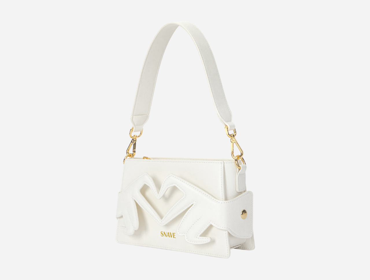 Sac blanc avant-gardiste en cuir pour femme, design élégant et moderne.